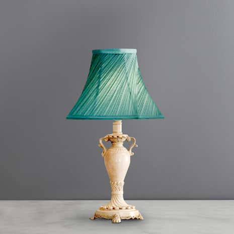Duck Egg Twist Pleat Resin Table Lamp