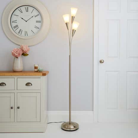 Marble Glass Chrome Floor Lamp