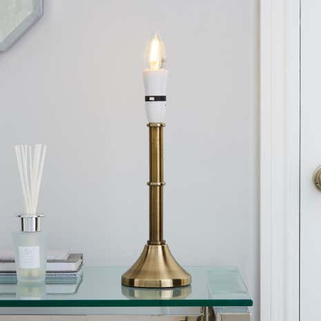 Smooth Brass Candlestick Lamp Base