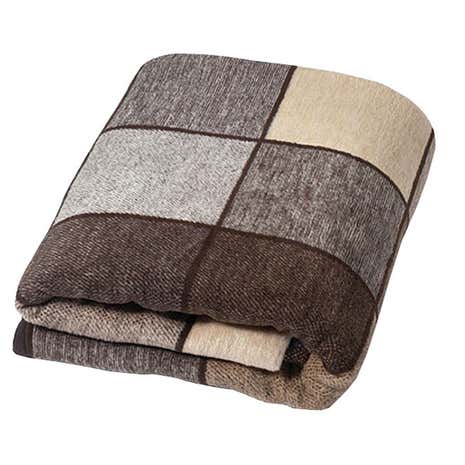 Thermosoft Chocolate Checked Blanket