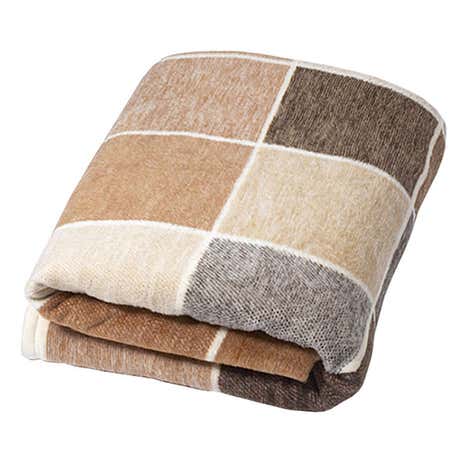 Thermosoft Latte Checked Blanket