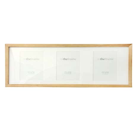 Brown 3 Aperture Box Photo Frame