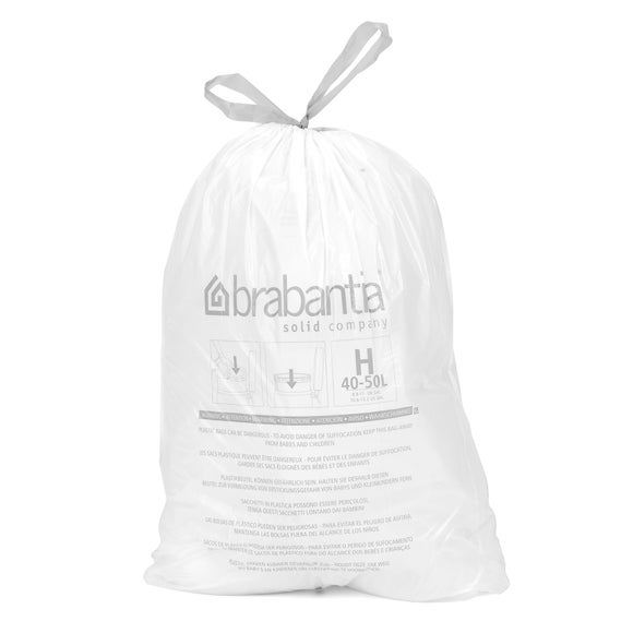 BRABANTIA 50 LITRE BIN LINERS SIZE H BAGS BAG 50L eBay