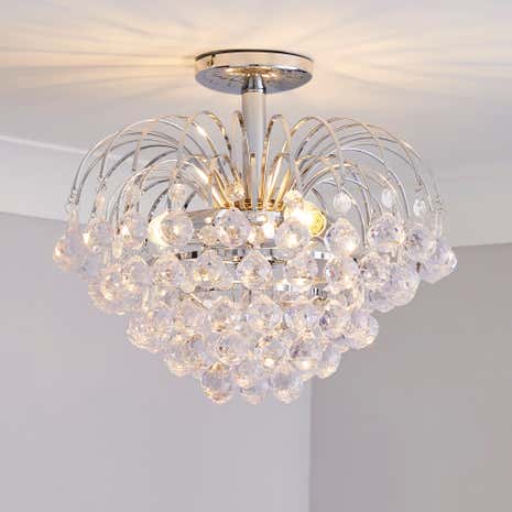 Beaded Droplet Flush Fitting Ceiling Light