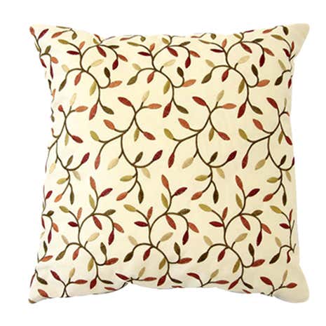 Natural Embroidery Leaf Cushion