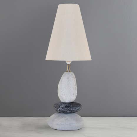 Natural Stone Effect Three Tier Pebble Table Lamp