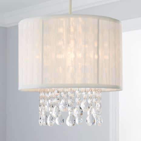 Voile and Crystal Cylinder Pendant