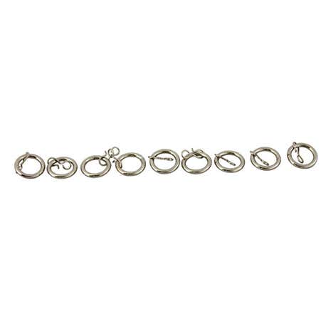Pack of 10 Satin Steel Cafe Rod Curtain Rings