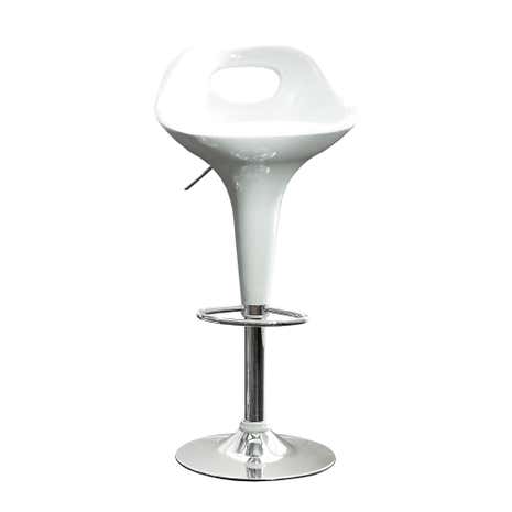 Set of 2 White Comet Gas Lift Bar Stools