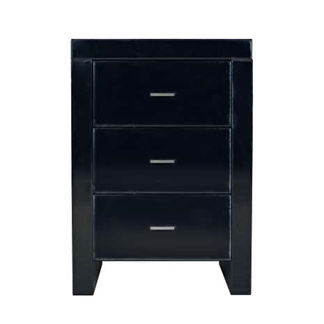 Venetian Black 3 Drawer Bedside Table