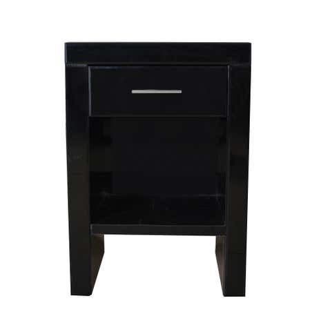 Venetian Black 1 Drawer Bedside Table