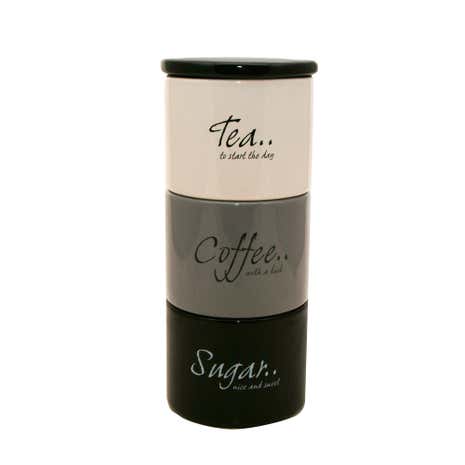 Kitchen Canisters Tea Coffee Dunelm Monochrome Stack Of Tea Coffee And Sugar Storage Jars