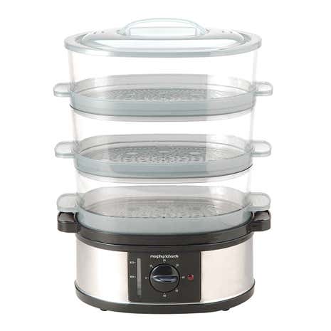 Morphy Richards 48755 Stainless Steel Silver 3 Tier Food Steamer