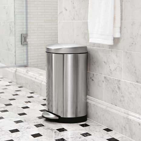 simplehuman Deluxe 10 Litre Semi-Round Stainless Steel Pedal Bin