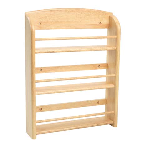 T & G Wooden Scimitar 18 Jar Wall Spice Rack