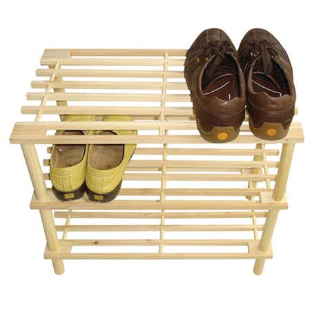 Brown 3 Tier Shoe Rack
