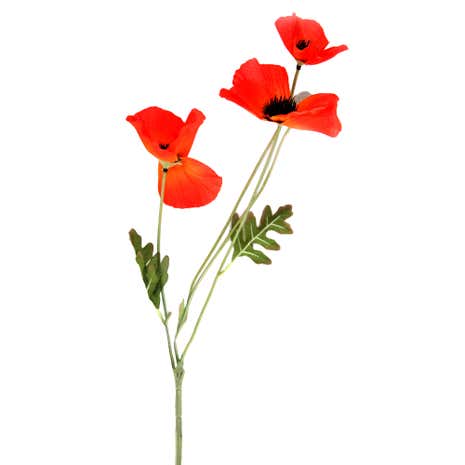 Artificial Orange Poppy Flower Stem