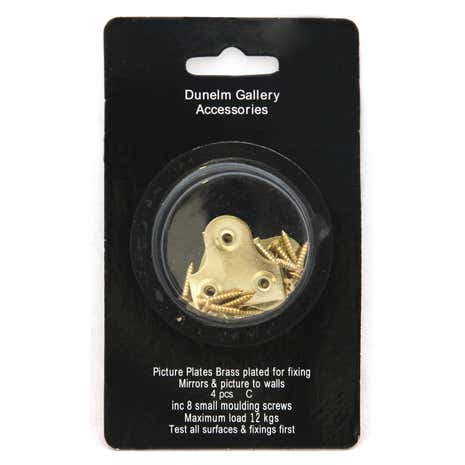 Pack of 4 Brass Plated Picture Plates