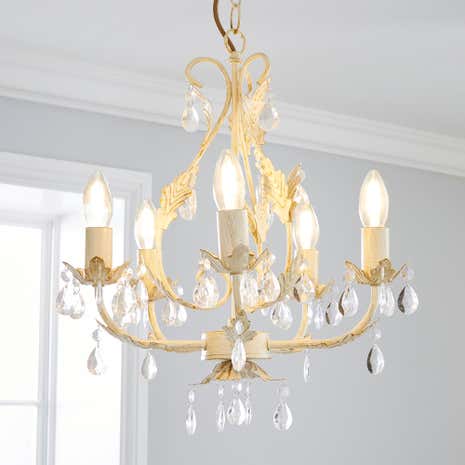 5-Light Leaf and Jewel Chandelier