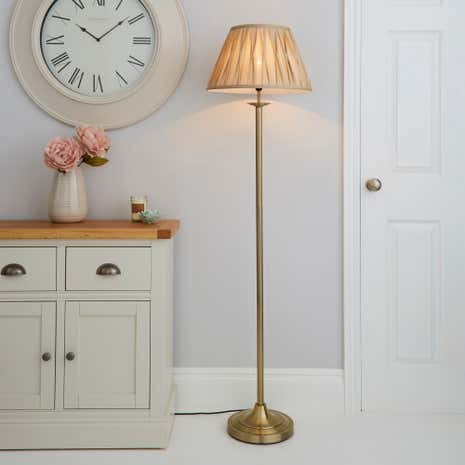 Reeded Brass Floor Lamp