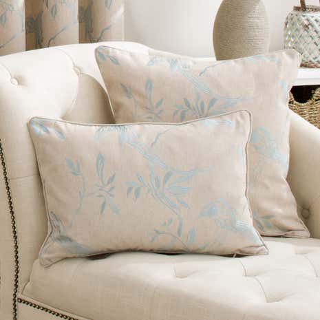 Songbird Duck-Egg Boudoir Cushion