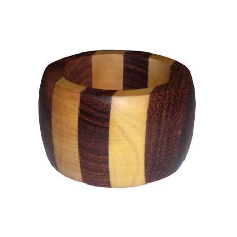 Striped Wooden Napkin Ring