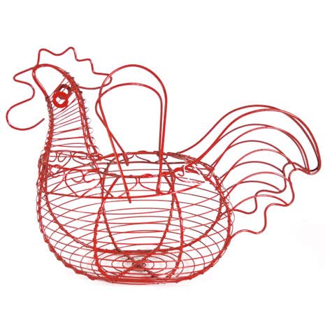 Cookshop Chicken Shaped Red Wire Basket