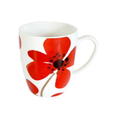 Red Painted Poppy Mug