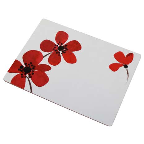 Red Painted Poppy Set of 4 Placemats