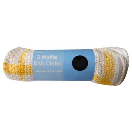 Utility Room Pack of 3 Waffle Dishcloths
