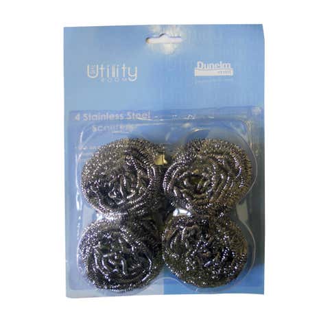 Utility Room Pack of 4 Stainless Steel Scourers