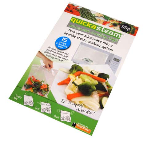 Quickasteam Pack of 15 Large Microwave Cooking Bags