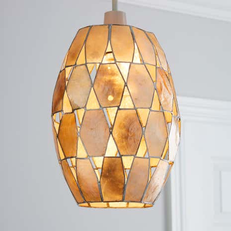 Capiz Diamond Cylinder Pendant