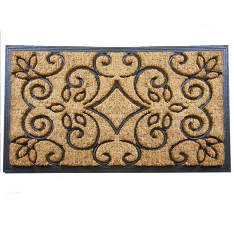 Jumbo Scroll Rubber and Coir Doormat