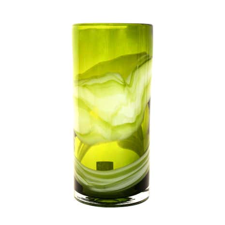 Key Lime Glass Swirl Vase