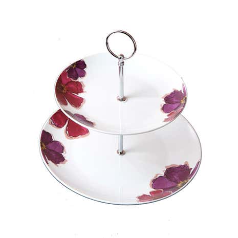 Mulberry Flower Two Tier Cake Stand