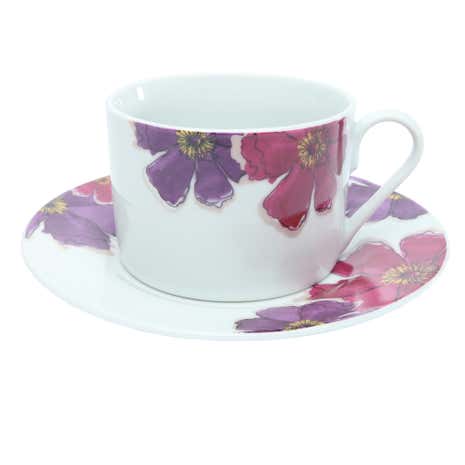 Mulberry Flower Teacup and Saucer