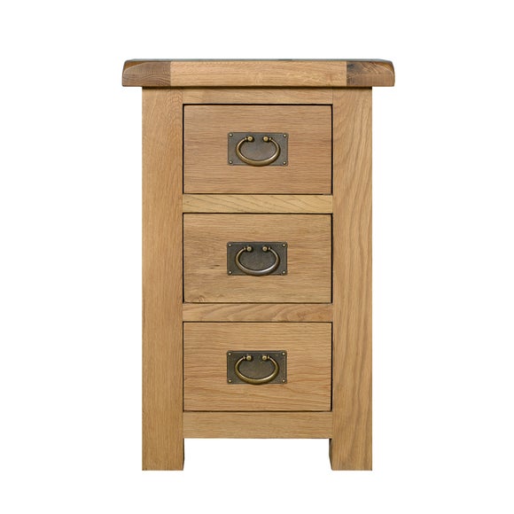 Aylesbury Oak 3 Drawer Bedside Table Dunelm