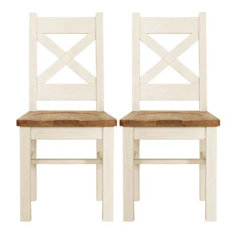 Salcombe Ivory Pair of Dining Chairs