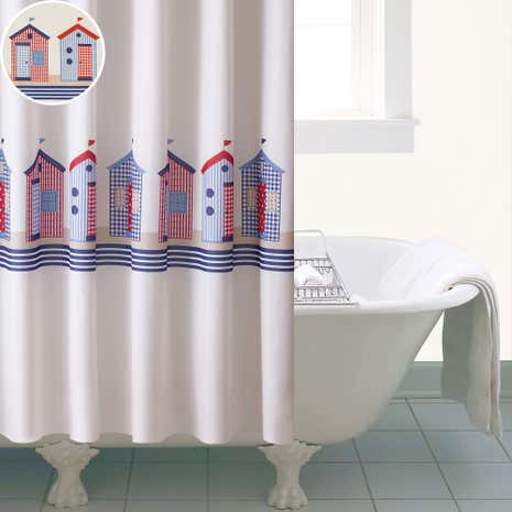 Beach Huts Shower Curtain