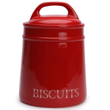 Country Red Biscuit Canister