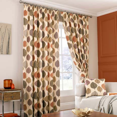 Regan Terracotta Lined Pencil Pleat Curtains
