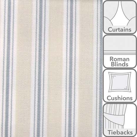 Harbour Blue Bay Stripe Fabric