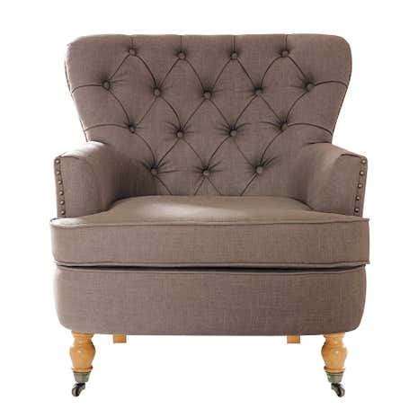 Mink Collette Button Back Armchair
