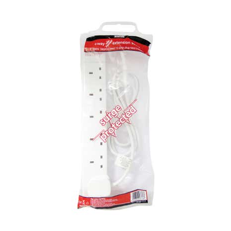 Status 6-Way 2 Metre Surge Protected Extension Lead