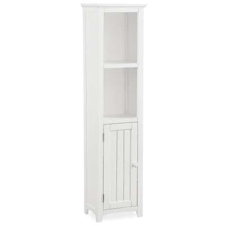 Monaco White Acacia Wood Tall Storage Unit