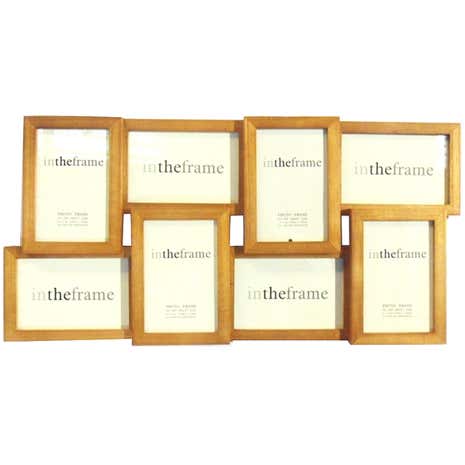 Natural Wood Eight Opening Photo Frame