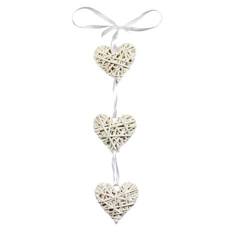 Vintage Set of 3 Hanging Wicker Hearts