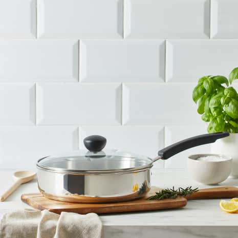 Stainless Steel Covered 24cm Saute Pan