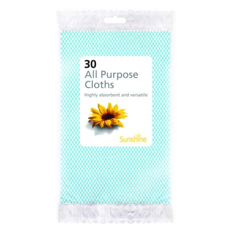 Sunshine Pack of Thirty All Purpose Cloths